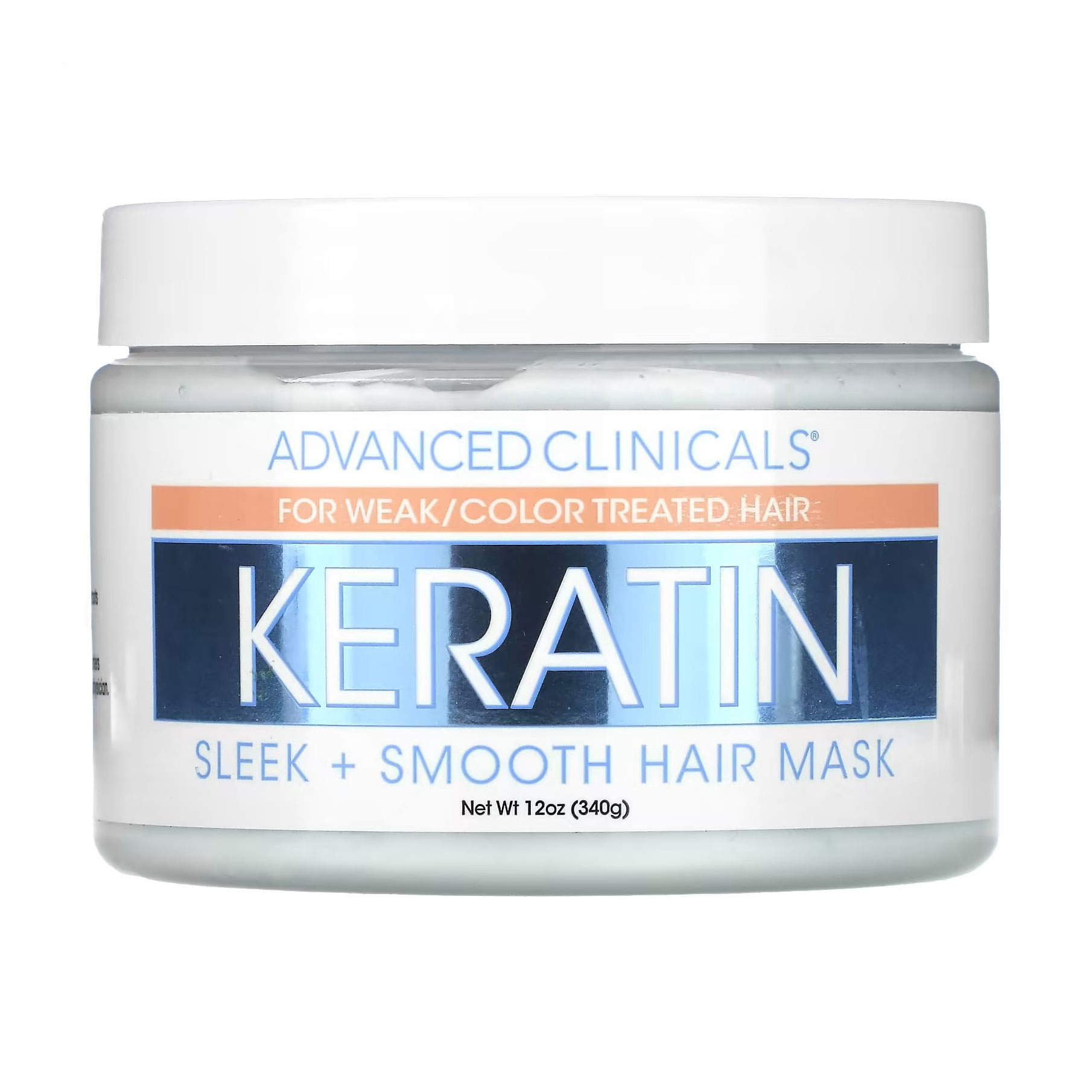 Уцінка! Маска для волосся Advanced Clinicals Keratin Sleek + Smooth Hair Mask, 340 г
